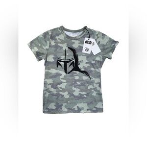 Chaser NWT Size 12 Camo Star Wars Mandalorian Helmet Tee
